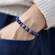 Paire de Bracelets Onyx Pour Hommes et Lapis Lazuli Pour Femmes