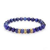 Lapis Lazuli Women Name Bracelet [Gold Plated]