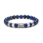 Bracelet Lapis Lazuli Arbre Familial Prénoms avec Diamants [Argent 925]