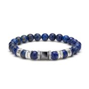 Lapis Lazuli Men Name Bracelet with Nano Bible 