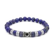 Lapis Lazuli Men Name Bracelet with 1 ct Diamond [Sterling Silver]
