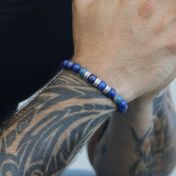 Bracelet Lapis Lazuli avec Prénoms pour Homme