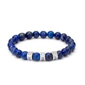 Lapis Lazuli Women Name Bracelet with 0.20 ct Diamonds [Sterling Silver]