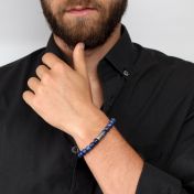 Bracelet Lapis Lazuli avec Om pour Homme
