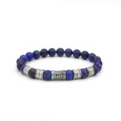 Bracelet Lapis Lazuli Prénom avec Om pour Homme