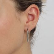 Large Beaded Hoop Earrings [Sterling Silver]