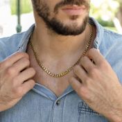 Collar de Hombre Cadena Clásica Eslabones - Plata Bañada en Oro