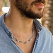 Collar de Hombre Cadena Clásica Eslabones - Plata de Ley