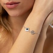 Lebensbaum Namensarmband mit Nano Bibel [Sterlingsilber]