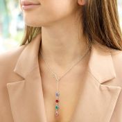 Lariat Infinity Birthstone Necklace [Sterling Silver]