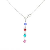 Lariat Infinity Birthstone Necklace [Sterling Silver]