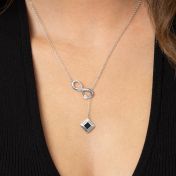 Lariat Infinity Necklace with Nano Bible [Sterling Silver]