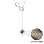 Lariat Infinity Necklace with Nano Bible [Sterling Silver]