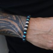 Lava en Turquoise Howliet Naam Armband - Sterling Zilver