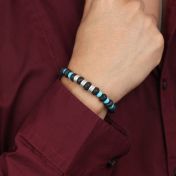 Lava en Turquoise Howliet Naam Armband - Sterling Zilver