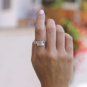 Love Promise Ring in Sterling Silver - Birthstone Rings with Names