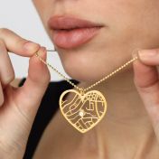 Hart Kaart Ketting [18K Goud Vermeil]