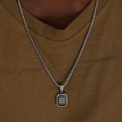 Lucas Black Onyx Men Name Necklace