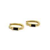Luna Noir Hoop Earrings [18K Gold Vermeil]