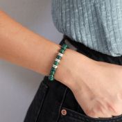 Malachite Women Name Bracelet [Sterling Silver]