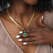 Malachite Сharm with Crystals [18K Gold Plated]