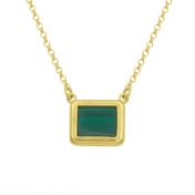 Touch of Nature Malachite Necklace - Horizontal [18K Gold Plated]