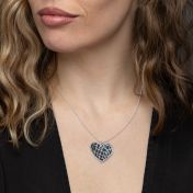 Heart Silhouette Map Necklace [14 Karat White Gold]