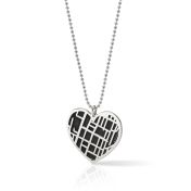 Heart Silhouette Map Necklace [14 Karat White Gold]