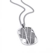 Map Tag Necklace For Men - Sterling Silver