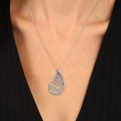 Threads Of Life Map Necklace [14 Karat White Gold]