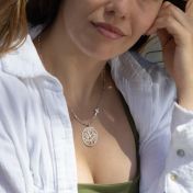 Precious Spot Map Necklace with Diamond Cross [Sterling Silver]