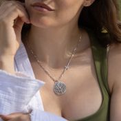 Precious Spot Map Necklace with Diamond Cross [Sterling Silver]