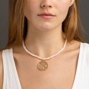 Precious Spot Map Necklace with Pearls [18K Gold Plated]