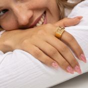 Kaart Zegel Ring [18K Goud Verguld]