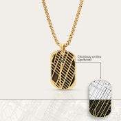 Map Tag Silhouette Necklace For Men - 18K Gold Plated