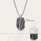 Map Tag Silhouette Necklace For Men - Sterling Silver