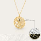 Herinneringen Cirkel Kaart Ketting [18K Goud Verguld]