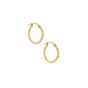 Medium Beaded Hoop Earrings [18K Gold Plated]