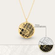Precious Spot Map Silhouette Necklace [18K Gold Plated]