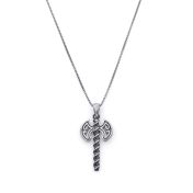 Viking Axe Pendant Men Necklace - Sterling Silver