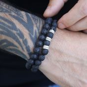Lava Steen Naam Armband voor Mannen