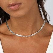 Mia Braided Herringbone Necklace [Sterling Silver]