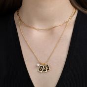 Midnight Initials Necklace With 0.30ct Diamond [18K Gold Plated]