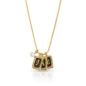 Midnight Initials Necklace With 0.30ct Diamond [18K Gold Vermeil]