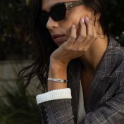 Milanese Chain Name Bracelet With Nano Bible [Sterling Silver]