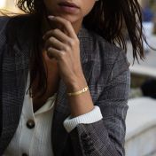 Milanaise Kettenarmband mit Nano Bibel [750er Gold Vermeil]