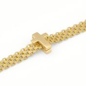 Milanaise Armband mit Kreuz [750er vergoldet]