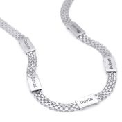 Milanese Chain Name Necklace [Sterling Silver]