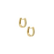 Mini Pave Hoop Crystal Earrings [18K Gold Plated]