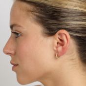 Mini Pave Hoop Crystal Earrings [18K Gold Plated]